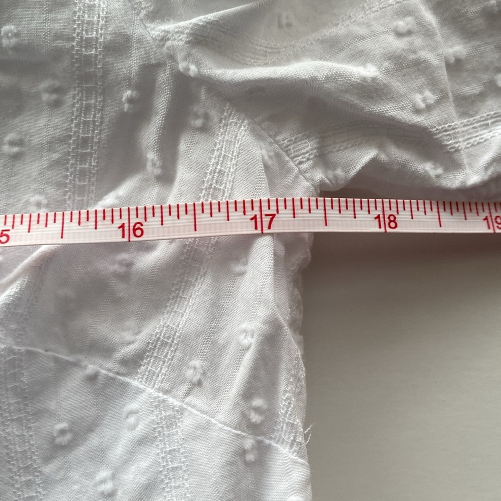 Talbots White Clip Dot Button Down Top, XS - Picture 7 of 8